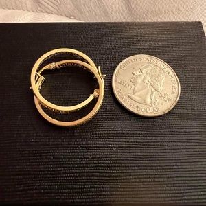 18k Solid Saudi Gold Hoop Earrings